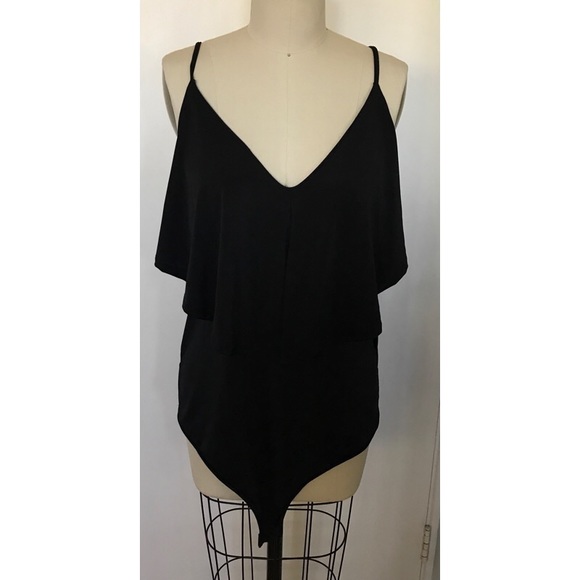 Tops - Black low plunge body suit